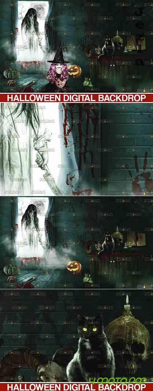 Halloween Backdrop & Scary Photoshop overlay - 735881