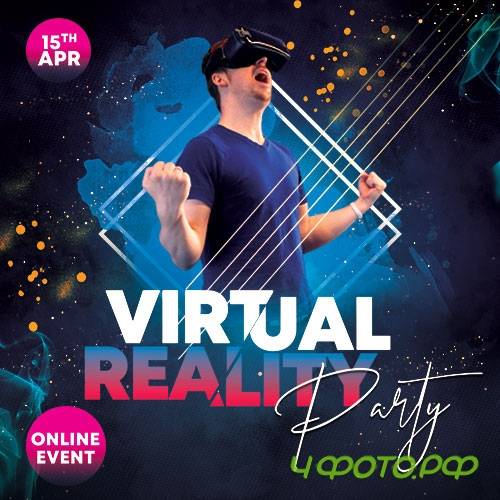 Virtual Party - Premium flyer psd template