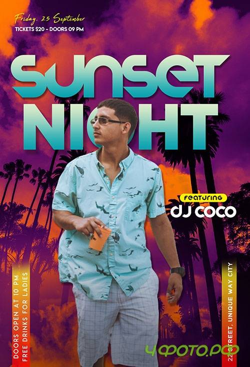 Sunset Night - Premium flyer psd template
