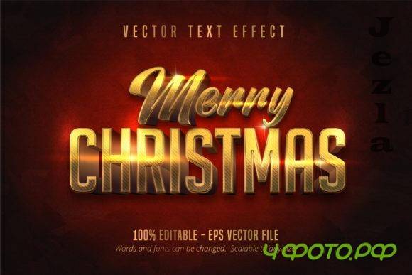 Merry Christmas Gold Style Text Effect
