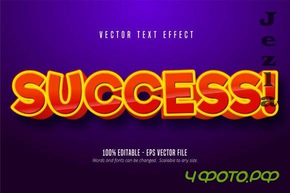 Success Text, Comic Style Text Effect