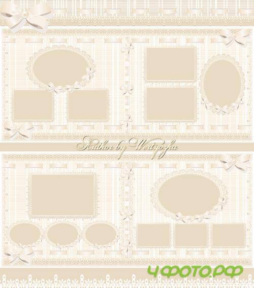 Beautiful photo album with beige delicate patterns design