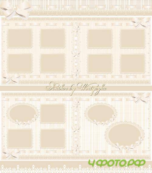 Beautiful photo album with beige delicate patterns design