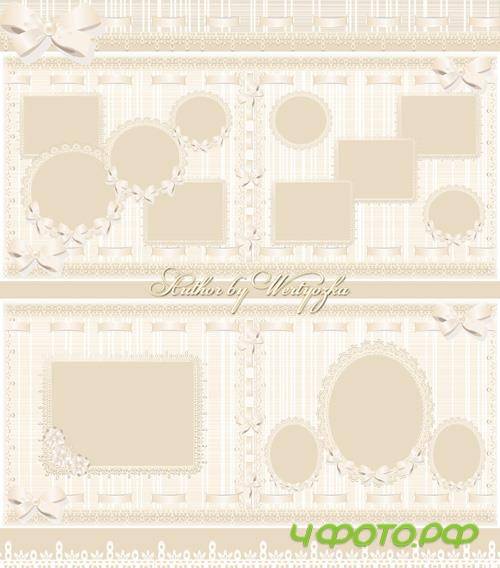 Beautiful photo album with beige delicate patterns design