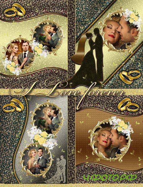 Beautiful photo album with golden design