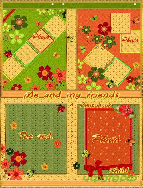 Beautiful children's photo album with ladybirds and flowers