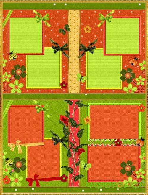 Beautiful children's photo album with ladybirds and flowers