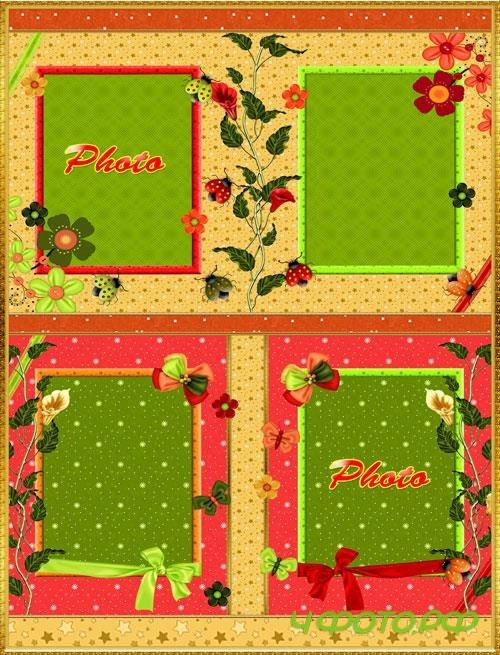 Beautiful children's photo album with ladybirds and flowers