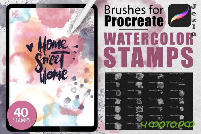 Procreate Watercolor Stamps - 4656936