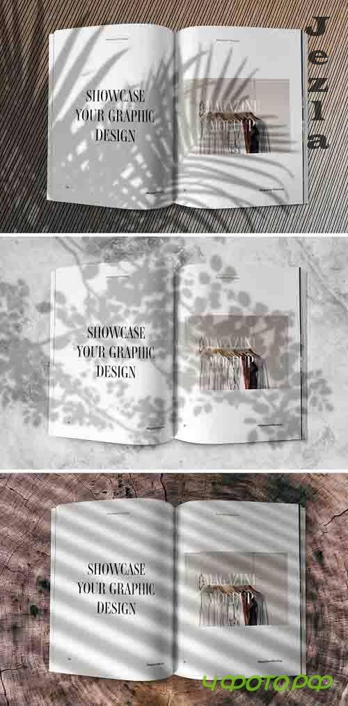 Minimalistic Magazine Spread Mockup 366520759