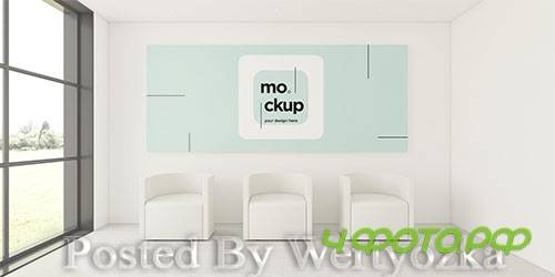 Front view composition for home interior with frame mock-up