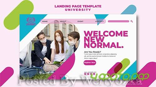 University landing page template style