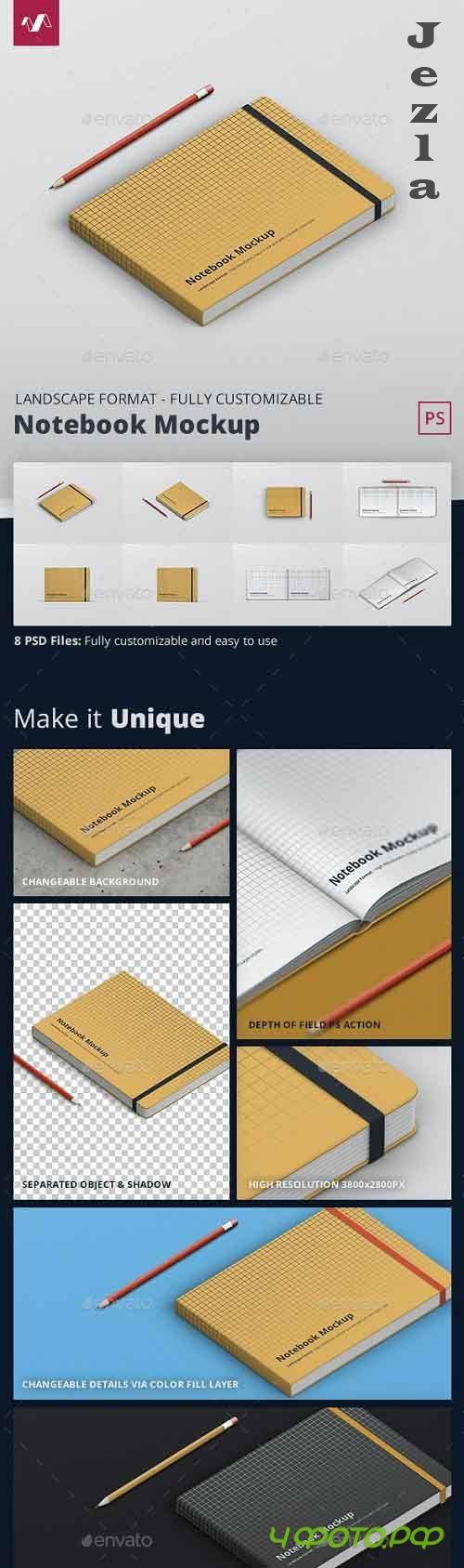 Notebook Mockup Landscape Format - 28123874 Notebook Mockup Landscape Format - 28123874