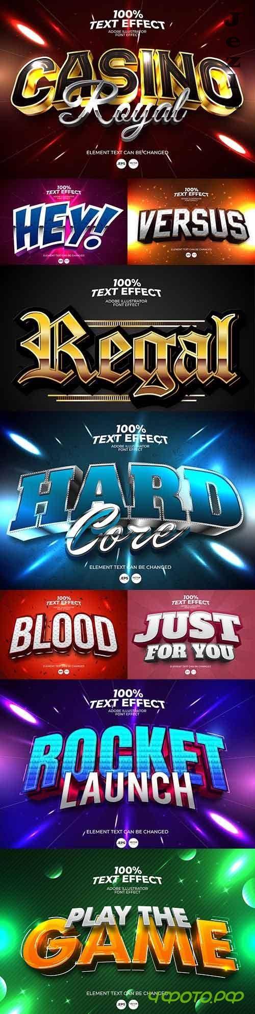 Editable font effect text collection illustration design 177