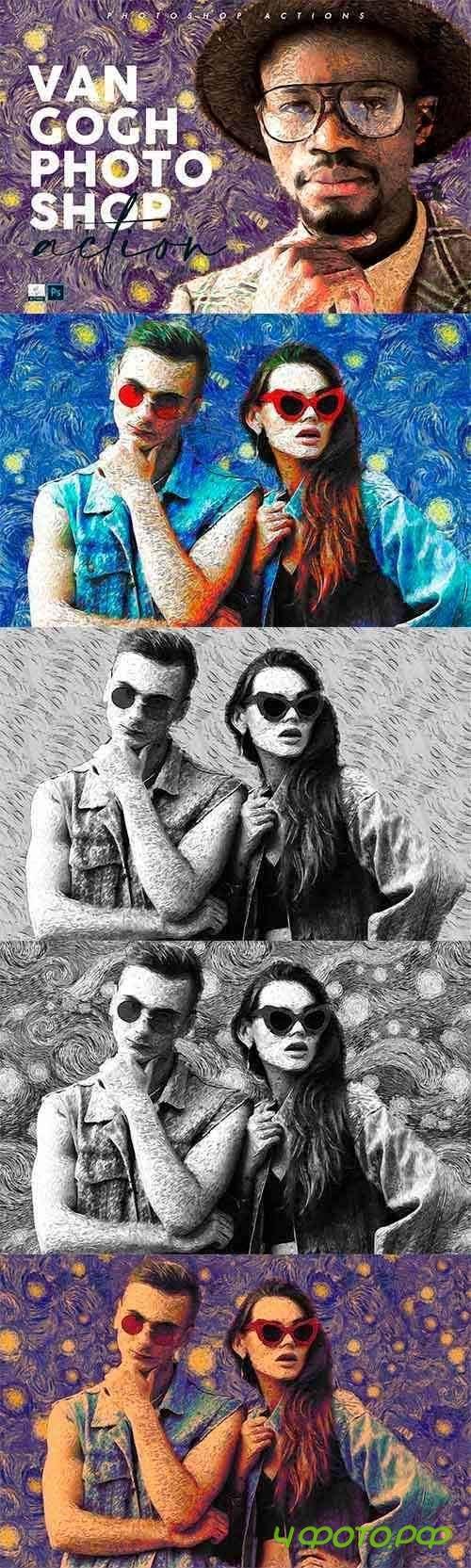 Van Gogh Painting Photoshop Action 4765073 Van Gogh Painting Photoshop Action 4765073