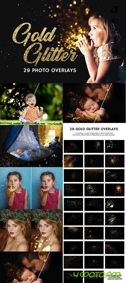 29 Gold Glitter Photo Overlays 27028182