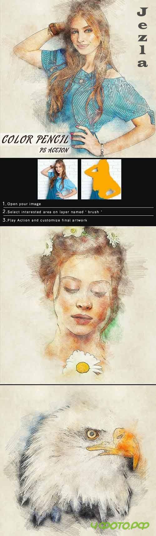 Color Pencil Photoshop Action 28081085