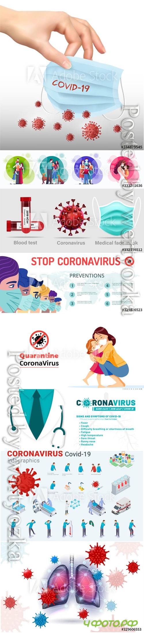 Coronavirus treatment concept vector design