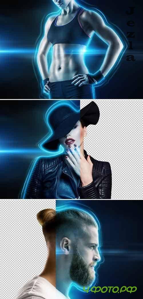 Glowing Portrait Photo Effect Mockup 372765296
