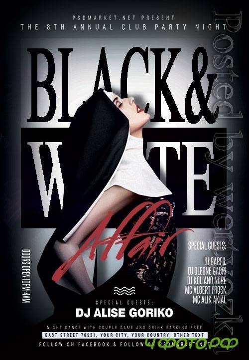 Black and white - Premium flyer psd template
