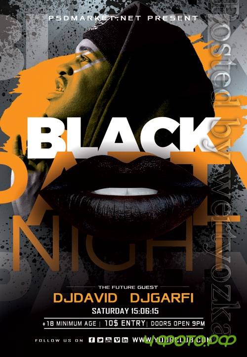 Black club night flyer - Premium flyer psd template