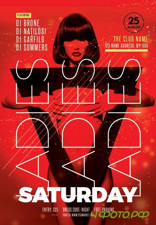 Ladies saturday - Premium flyer psd template