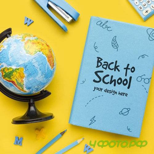 Top view composition of school supplies