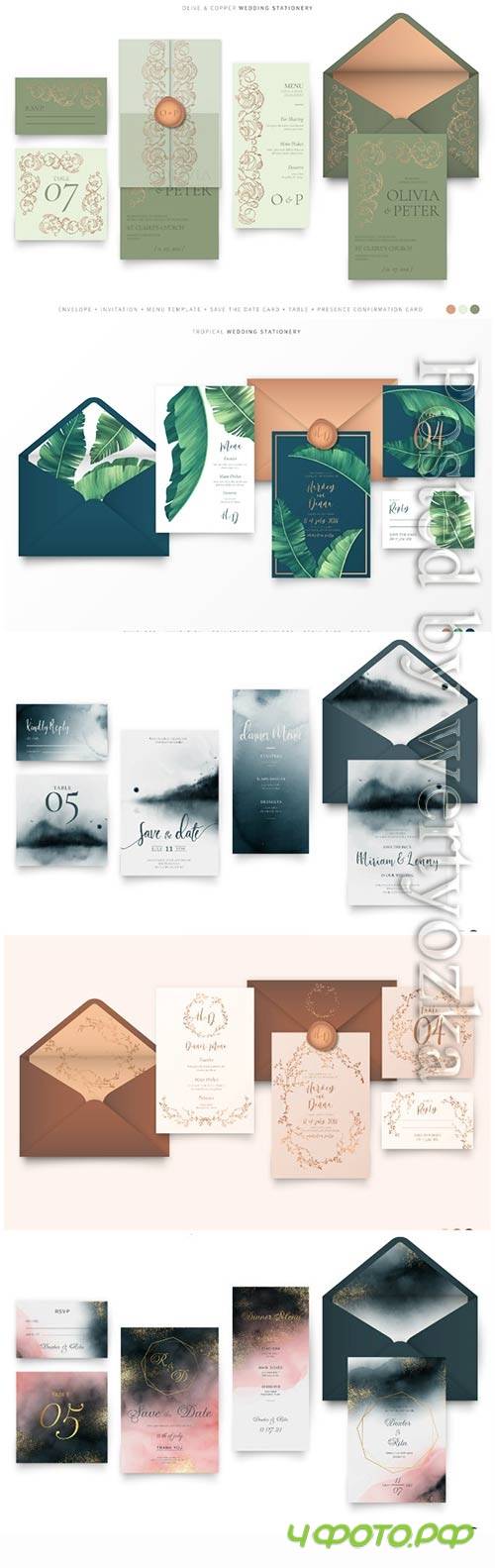 Wedding stationery vector design
