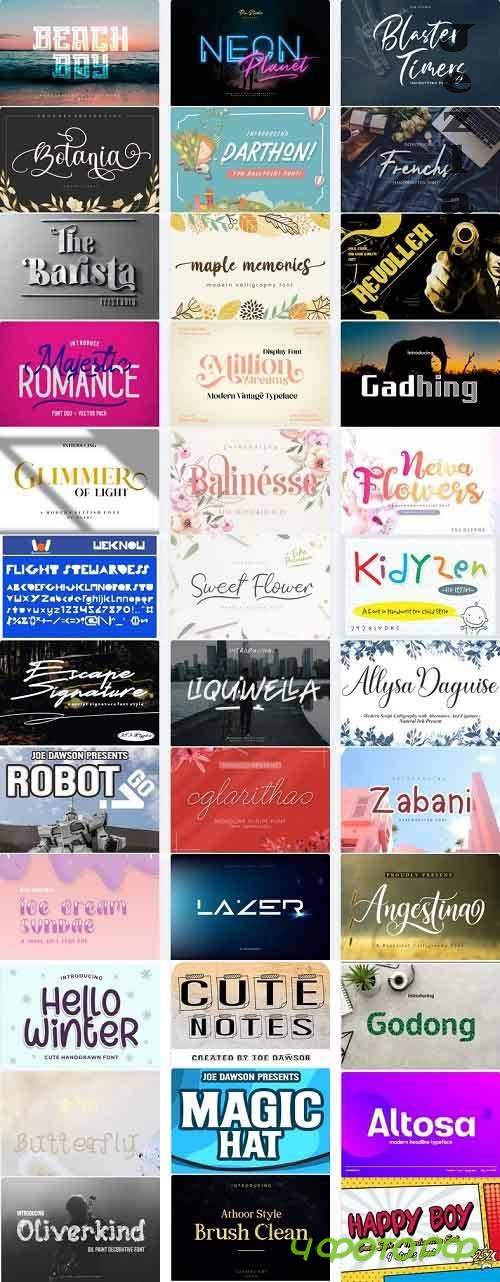Mix Font Bundle 34 - 36 Premium Fonts