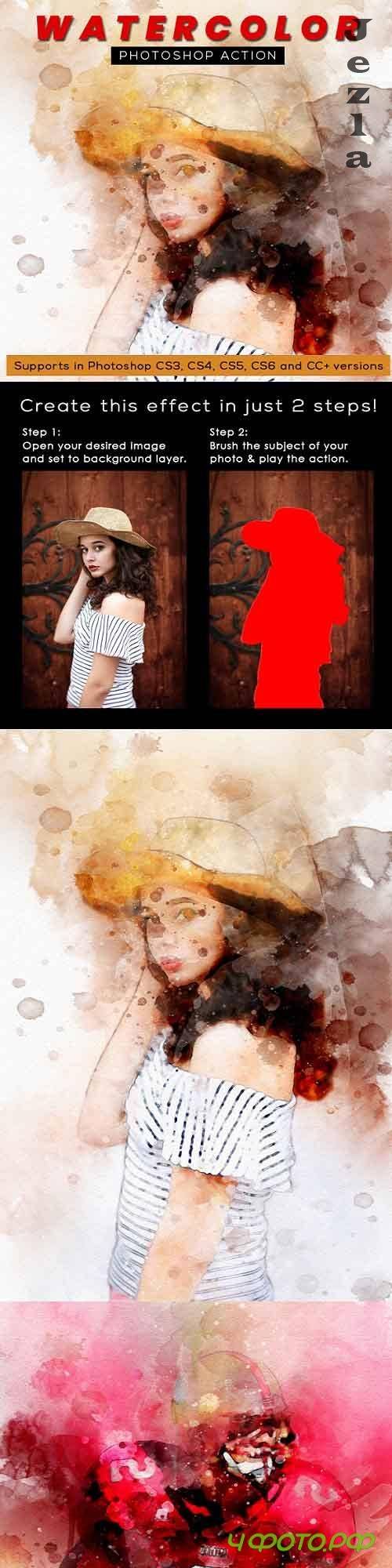 Watercolor Photoshop Action 27760667
