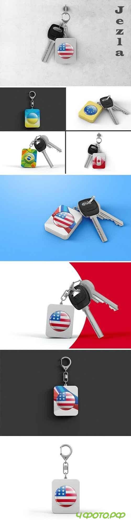 Branded Plastic Keychain Mockup