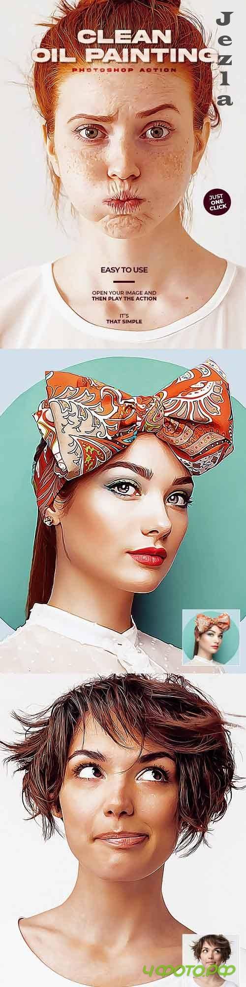 Clean Oil Painting Photoshop Action 26983539