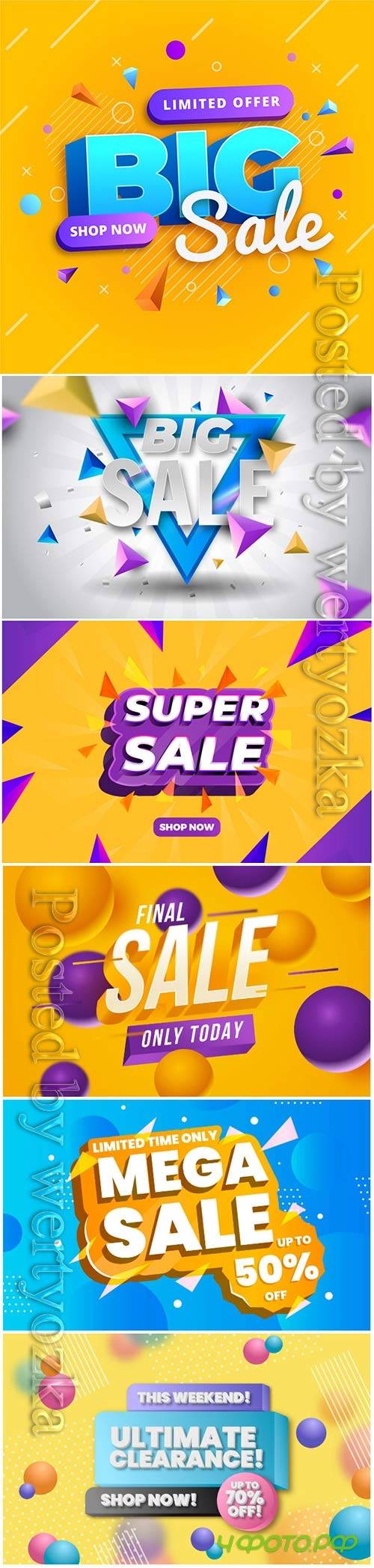 Colorful 3d sales vector background # 5