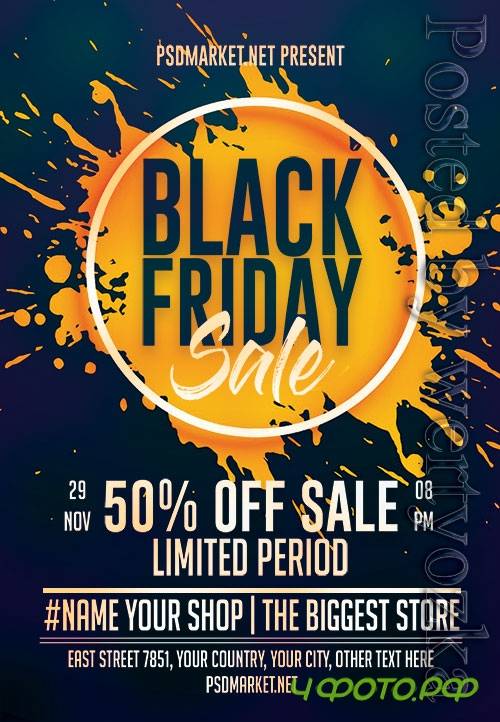 Black sale - Premium flyer psd template