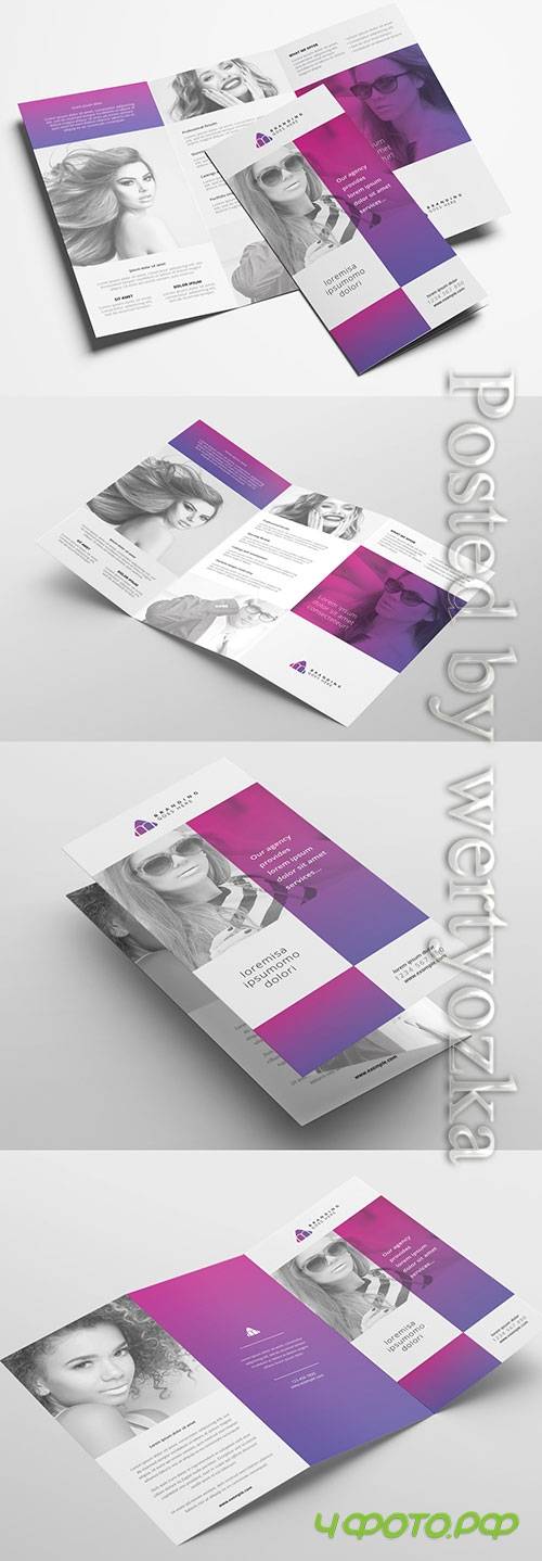 Trifold Brochure Layout with Modern Style