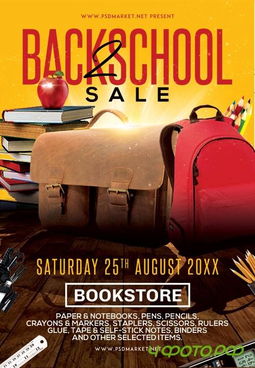 Back 2 school sale - Premium flyer psd template