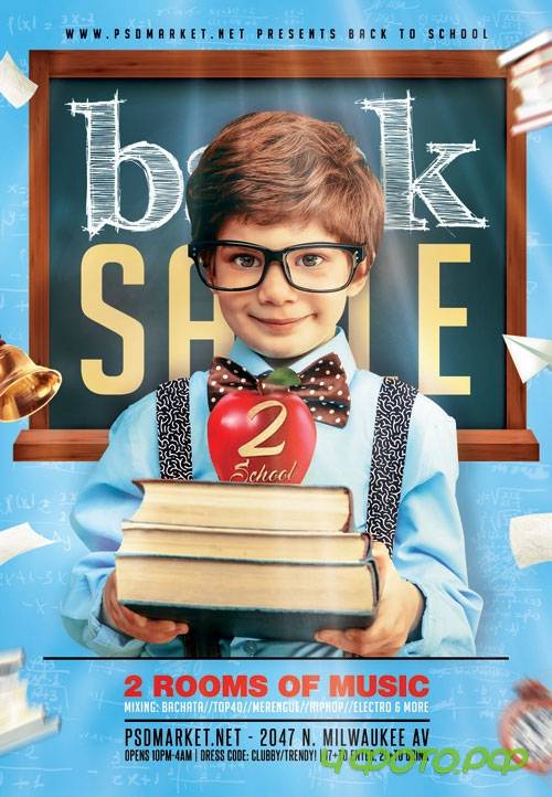Back 2 school sale2 - Premium flyer psd template