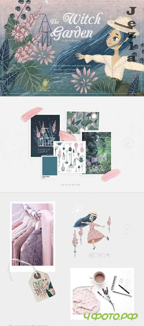 Witch Garden. Clipart collection - 5351917