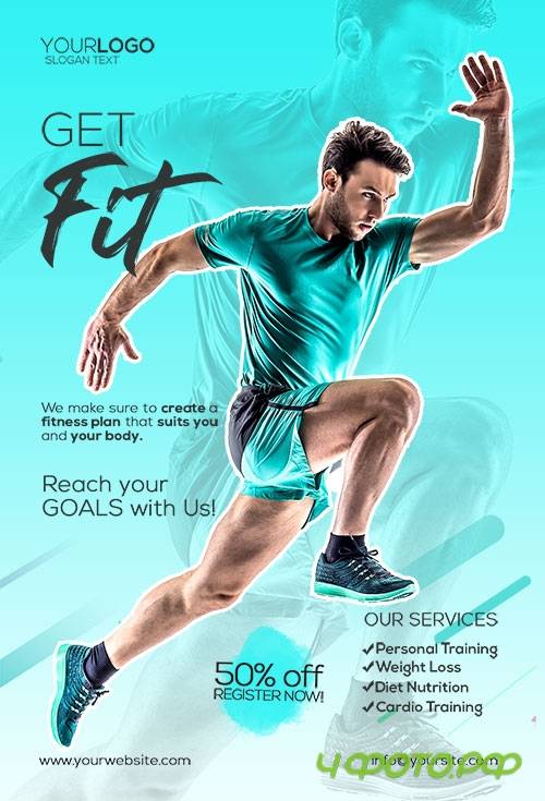 Gym and Fitness  - Premium flyer psd template