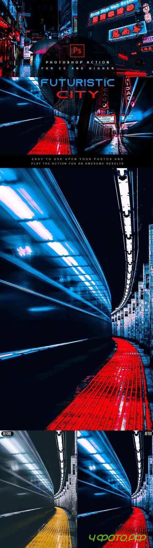Futuristic City - Photoshop Action 27391328