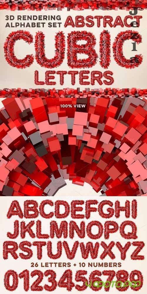 3D Cubic Red Letters Pack - 639332