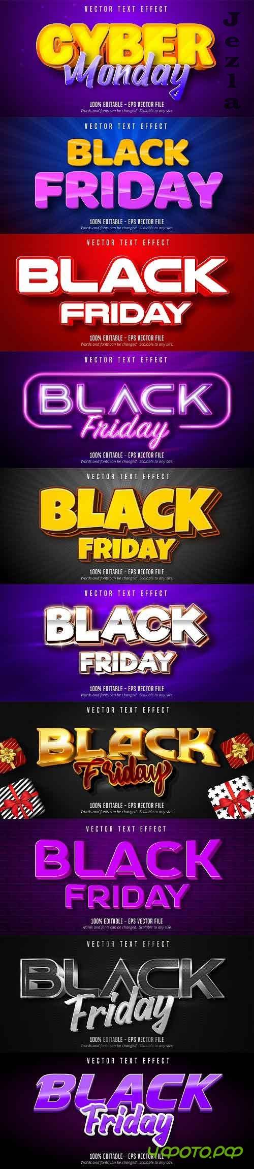 Editable font effect text collection illustration design 205 - Black Friday Text Editable font effect text collection illustration design 205 - Black Friday Text