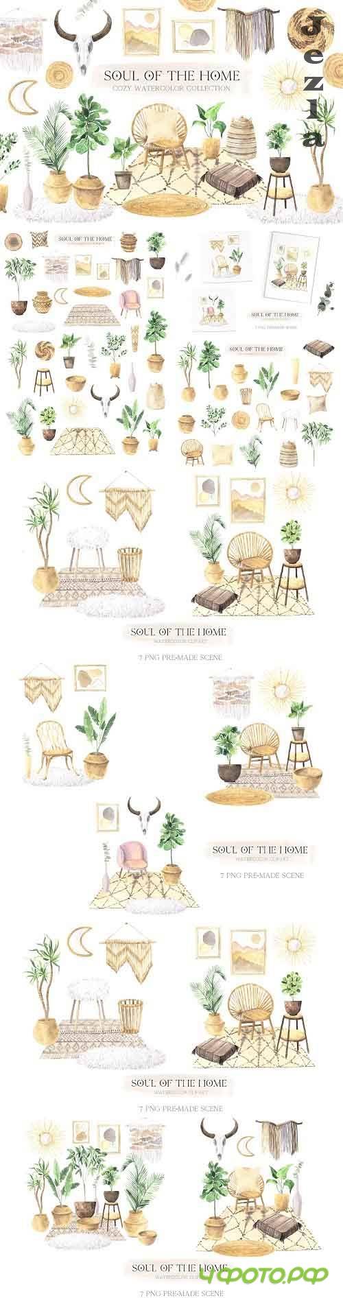 Boho Home Interior Clipart - 5051995