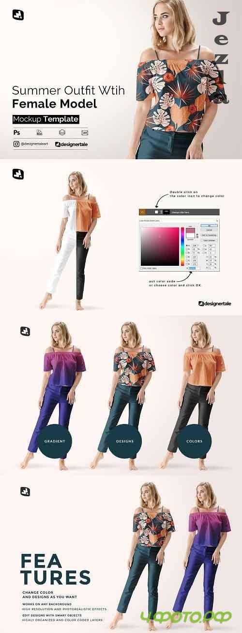 Female Summer Outfit Mockup 4971813