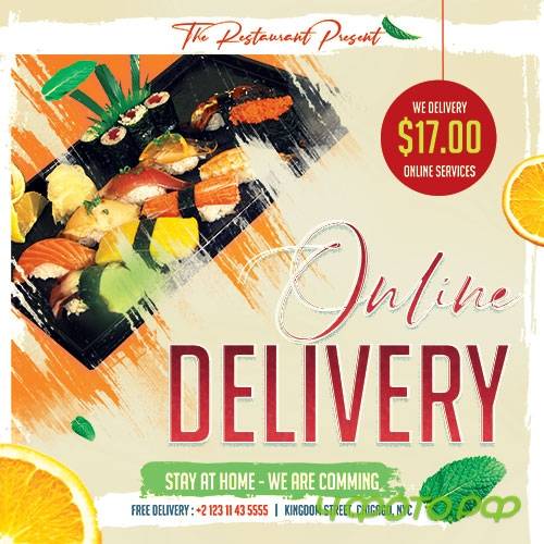 Online Delivery - Premium flyer psd template