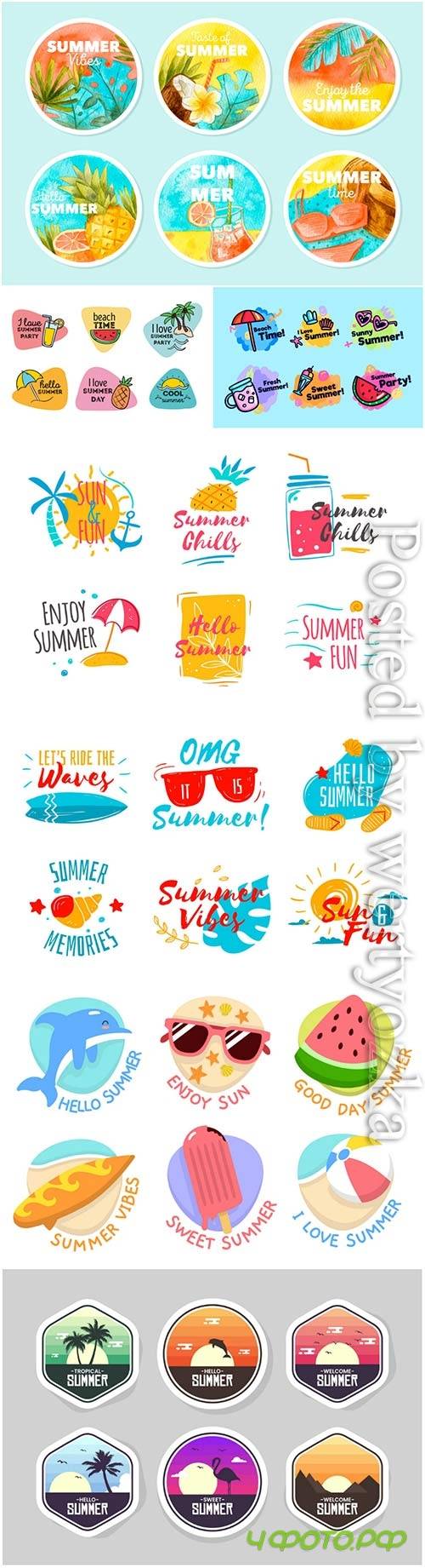 Summer labels vector collection # 11