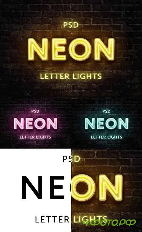 Neon Lights Text Effect Mockup 373579202 Neon Lights Text Effect Mockup 373579202