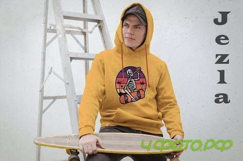Placeit Skate Urban Hoodie Mockup