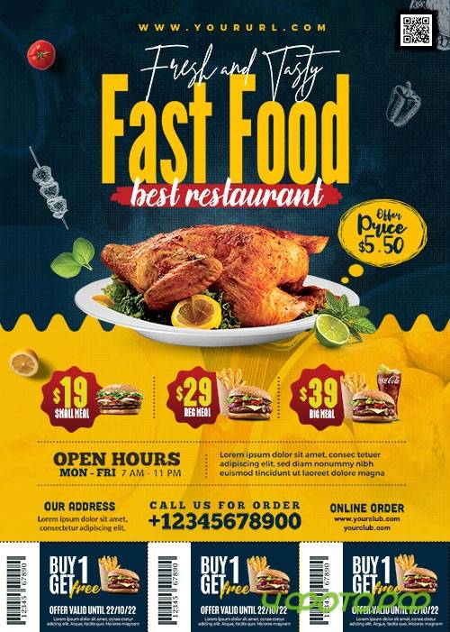Fast Food Restaurant Promotion Flyer PSD