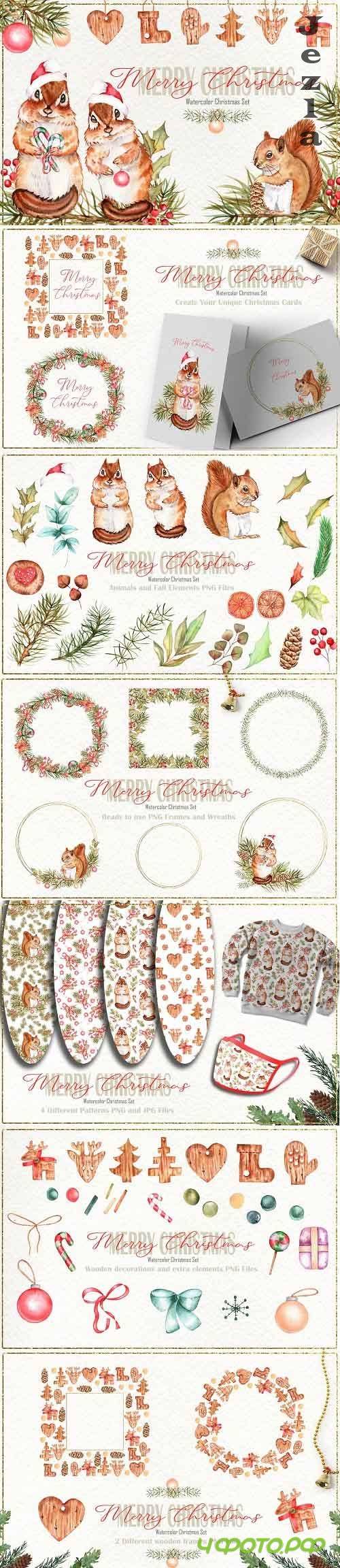 Merry Christmas Watercolor Set - 5436836